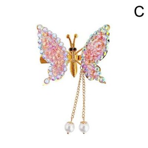 Moving Butterfly Pearl Hair Clips Flying Shiny Rhinestone Hairpin Barrettes Best