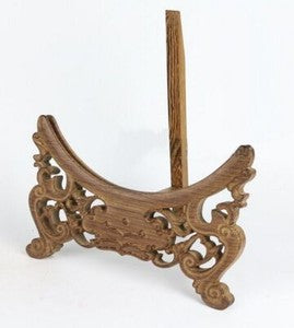 Wenge Wood Wooden Plate Easel Display Holder Stand Round Disk Award Rack