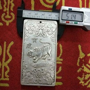 1PC Tibetan Silver Tibet Statue Chinese Zodiac Amulet Thangka Feng shui