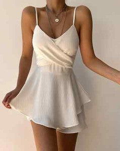 Slim Suspender Strap Sexy Rompers Summer Casual Slip Female Elegant Skirt