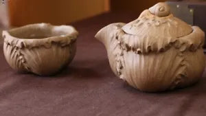 2pcs 230cc chinese Yixing Handmade Zisha GaiWan Duan Clay tea cup Gongfu tureen