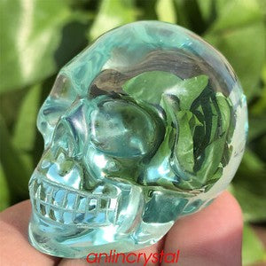 Top! wholesale Natural skull quartz crystal skull carved reiki healing 2''