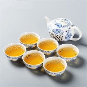 Porcelain Tea Set China Cellular Design Ceramic Tea Pot Gaiwan Cups Tea Filters