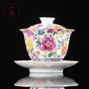160ml Chinese Jingdezhen Porcelain Gaiwan Tureen Tea Cup Bowl Kung Fu Tea Set