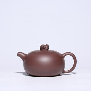 Marked Master Tea Pot Real Yixing Zisha Purple Grit Pot Mascot Statue On Lid New