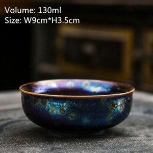 Chinese Unique Tea Cup Kiln Change Porcelain Cup Handmade TianMu Jianzhan