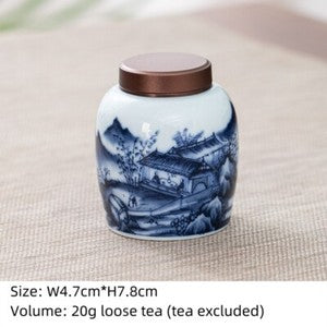 Canister With Lid Sealed Jar For Loose Tea Small Size Porcelain Floral Print New