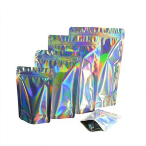100 pcs Zip lock Bags Hologram Small Zip Lock Plastic Bags
