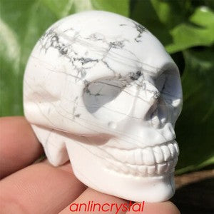 Top! wholesale Natural skull quartz crystal skull carved reiki healing 2''