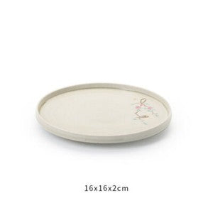Tea Plate For Tea Pot Cup Handpainted Crackle Glaze Porcelain Tea Tray Round New