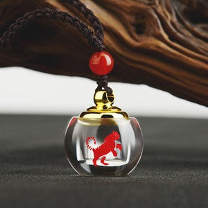 Stainless Steel Chinese zodiac Airtight Container Pendant Necklace Chain Gifts