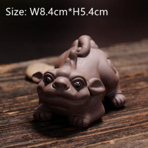 Wild Animal Statue Small Size Chinese Yixing Zisha Purple Clay Home Desk Tea Pet