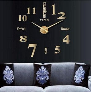 Large Wall Clock Big Watch Decal 3D Stickers Roman Numerals DIY Wall Modern room