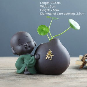 One Piece House Warming Gift Yixing Zisha Vase Small Tea Pet Little Kid Monk New