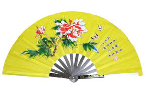 Stainless Steel Metal Folding Fan Mulan Kung Fu Martial Arts Tai Chi Fan