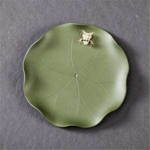 Yixing Creative Coaster Handmade Cup Saucer Purple Clay Cup Mat Frog Decorate