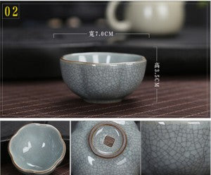 Marked Tea Cup Crackle Glaze Brother Kiln Porcelain Cup Longquan Celadon Cup Tea