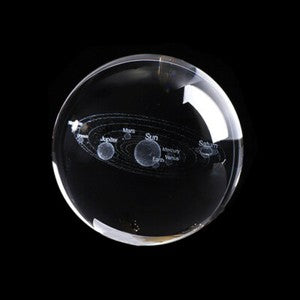 Laser Engraved Solar System Ball 3D Miniature Planets Model Sphere Glass Globe