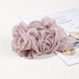 Large Chiffon Flower Bow Hair Claw Clip Hairgrip Hair Clamp Jaw Barrettes Women