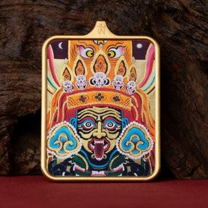 Tibetan Thangka Pendant Lhamo Jambhala Green Tara Amulet Car Hang Buddhist Charm