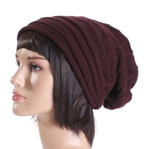 Womens Mens Baggy Beanie Hat Winter Ski Slouchy Outdoor Warm Oversized Skull Cap