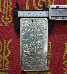 1PC Tibetan Silver Tibet Statue Chinese Zodiac Amulet Thangka Feng shui