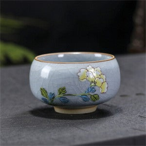2pc 130ml Ruyao Cup Crackle Glaze Porcelain Cup of Tea Under Glaze Chinese Tea