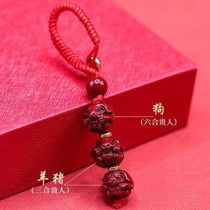 Sanhe Liuhe Taisui Cinnabar Pendant Talisman Pendant Keychain Twelve Zodiac