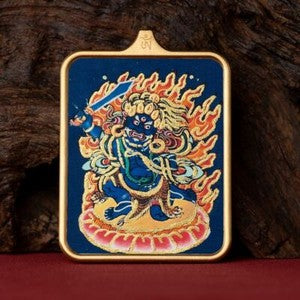 Tibetan Thangka Pendant Lhamo Jambhala Green Tara Amulet Car Hang Buddhist Charm