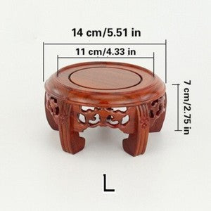 Mahogany Wood Carving Base Serving Tray Pedestal Square Teapot Display Stand