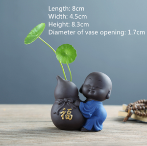 One Piece House Warming Gift Yixing Zisha Vase Small Tea Pet Little Kid Monk New