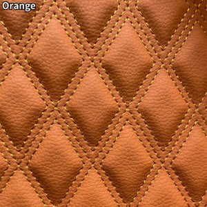 Double Thread Quilted Faux Leather Vinyl Fabric Foam Backing Upholstery Cushion