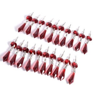 20pcs Crystal Chandelier Lamp Icicle Prisms Parts Hanging Drops Pendants 38mm