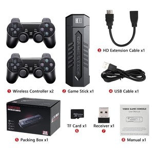 GD10 Plus Game Stick Console 58,000 Games 4K HD Dual Wireless Controller N6