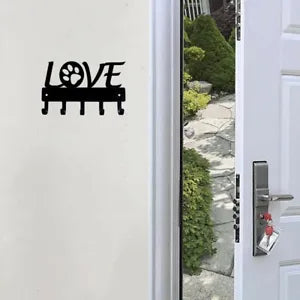 Love with Dog Paw Wall Mounted Hook Up Key Rack Hanger Metal Artwork Shape