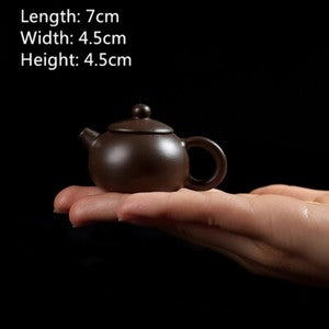 mini tea pot yixing zisha purple clay red stoneware xishi pot table decoration