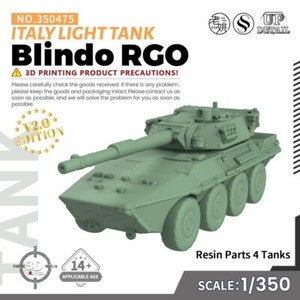 SSMODEL SS475 1/200/350/700 Military Model Kit Italy Blindo RGO Light Tank