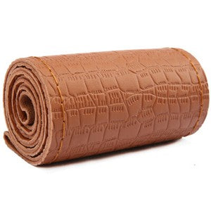 DIY Emboss Genuine Leather Auto Car Steering Wheel Cover Case Needles Thread 38