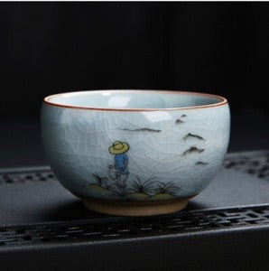 Master Cup Crackle Glaze Ruyao Craft Porcelain Tea Cup Chinese Kungfu Cup 95ml