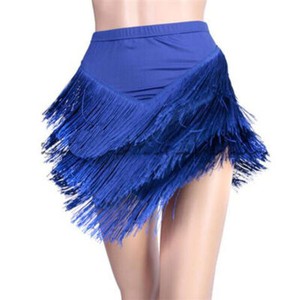 Women Party Ballroom Latin Tango Salsa Dance Dress Fringes Tassels Skirt S-5XL