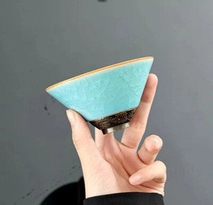 100ml Chinese Tea Cup Crackle Glaze Porcelain Cup Ruyao Craft Kungfu Tea Cup New