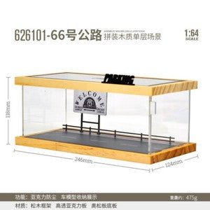 1:64 Scale Mini Car Model Parking Lot Show Case Dustproof Storage Box