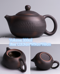 China JianShui Purple Pottery Tea Pot Creative Handmade Pot Xishi Ball Infuser