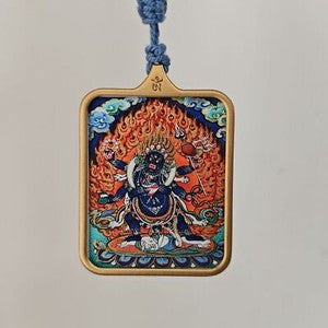 Tibetan Thangka Pendant Lhamo Jambhala Green Tara Amulet Car Hang Buddhist Charm