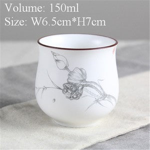 China Porcelain Master Cup Handpainted Tea Cup Multi Pattern 3.4oz Office Cups