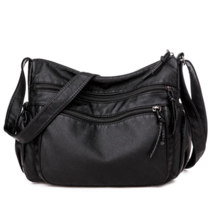 Women's Vintage Leather Purse Shoulder Bag Multiple Pockets Cross Body Handbag