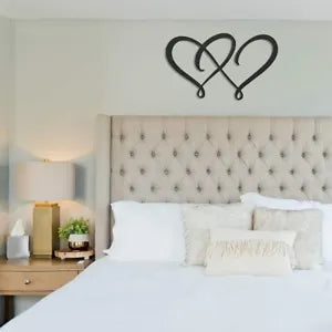Metal Wall Art - Double Heart Artwork Wall Stickers Shape Decoration Home Decor
