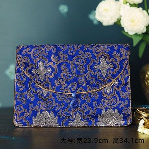 1PC Brocade Zipper Bag Warp Cloth Scripture Bag Jewelry Pouch