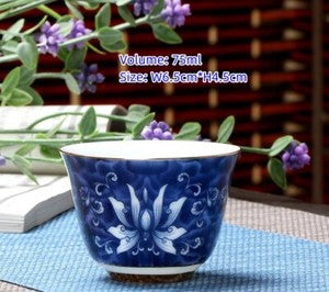 One Cup Blue And White Porcelain Tea Cup Chinese Kungfu Tea Cup Ceramic On Sales