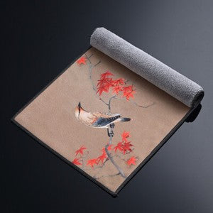 14" Tea Towel Water Absorbent Towel Velvet Floral Bird Print Towel for Pot